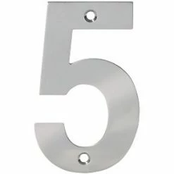 Eclipse Door Numeral 5 Polished Stainless Steel 100mm