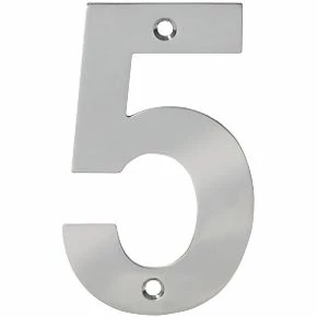 Eclipse Door Numeral 5 Polished Stainless Steel 100mm