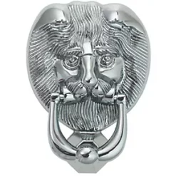 Fab & Fix Lions Head Door Knocker Polished Chrome 98 x 136mm