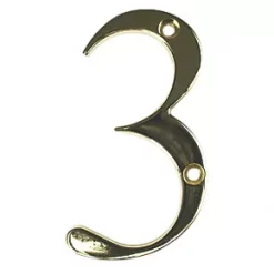 Fab & Fix Door Numeral 3 Gold 80mm