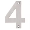Eclipse Door Numeral 4 Satin Stainless Steel 102mm
