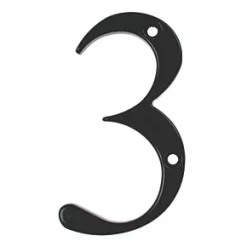 Fab & Fix Door Numeral 3 Black 80mm