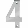 Eclipse Door Numeral 4 Polished Stainless Steel 100mm