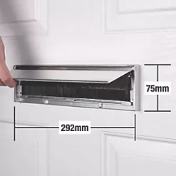 Stormguard Brush Letter Plate Chrome 292 x 75mm