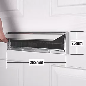 Stormguard Brush Letter Plate Chrome 292 x 75mm