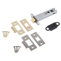 Smith & Locke Electro Brass / Satin Chrome Tubular Mortice Latch 101mm Case - 81mm Backset