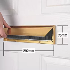 Stormguard Brush Letter Plate Gold 292 x 75mm