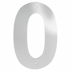 Smith & Locke Door Numeral 0 Polished Stainless Steel 305mm