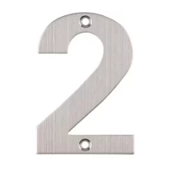 Eclipse Door Numeral 2 Satin Stainless Steel 102mm