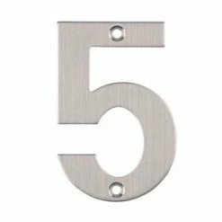 Eclipse Door Numeral 5 Satin Stainless Steel 102mm