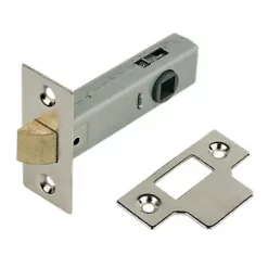 Nickel-Plated Tubular Latch 83mm Case - 62mm Backset
