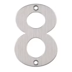 Eclipse Door Numeral 8 Satin Stainless Steel 102mm